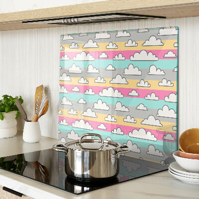 Glazen snijplanken Wolken op een pastelkleurige achtergrond