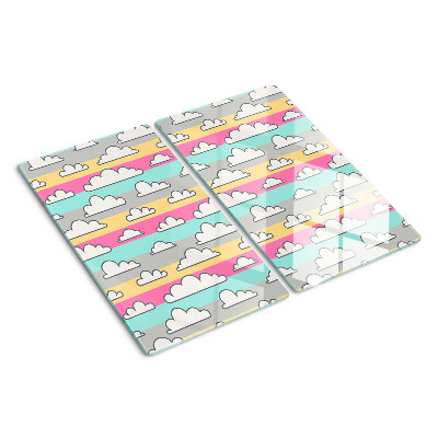 Glazen snijplanken Wolken op een pastelkleurige achtergrond