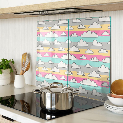 Glazen snijplanken Wolken op een pastelkleurige achtergrond