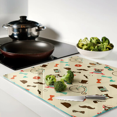 Snijplanken glas Kittens en retro-accessoires