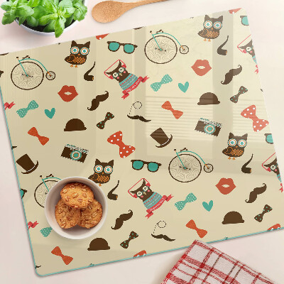 Snijplanken glas Kittens en retro-accessoires