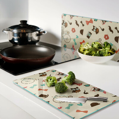 Snijplanken glas Kittens en retro-accessoires