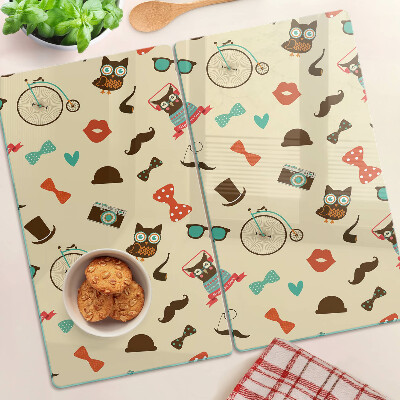Snijplanken glas Kittens en retro-accessoires