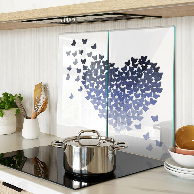 Snijplanken glas Hartmotief met vlinders