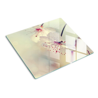 Snijplanken glas Bloemen op een geometrische achtergrond