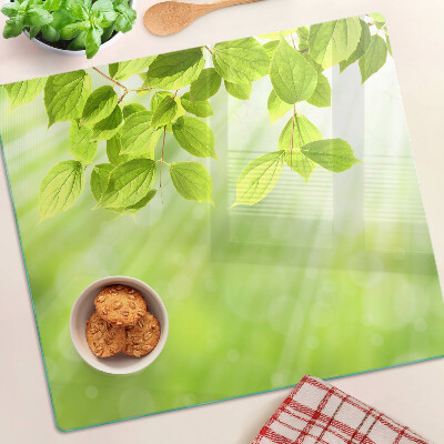 Snijplanken glas Groene bladeren tegen het licht