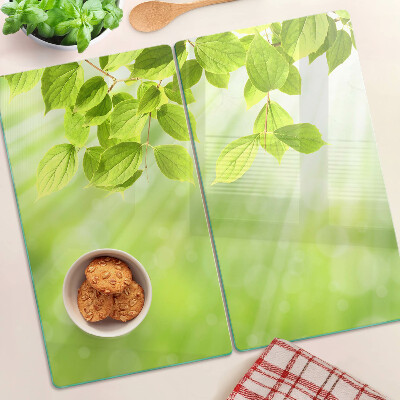 Snijplanken glas Groene bladeren tegen het licht