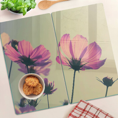Glazen snijplanken Bloemen in pasteltinten