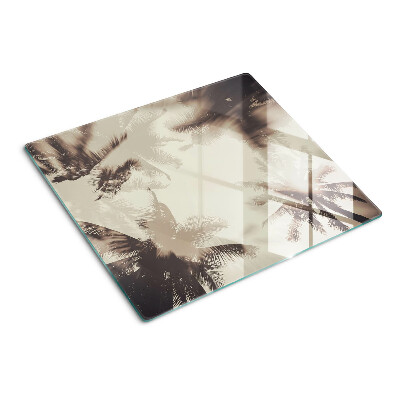Snijplanken glas Palmbomen op een monochrome achtergrond