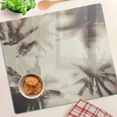 Snijplanken glas Palmbomen op een monochrome achtergrond