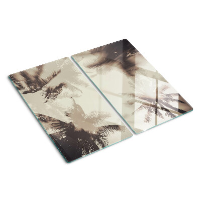 Snijplanken glas Palmbomen op een monochrome achtergrond