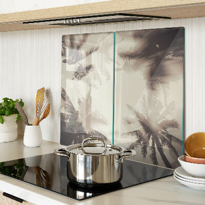 Snijplanken glas Palmbomen op een monochrome achtergrond