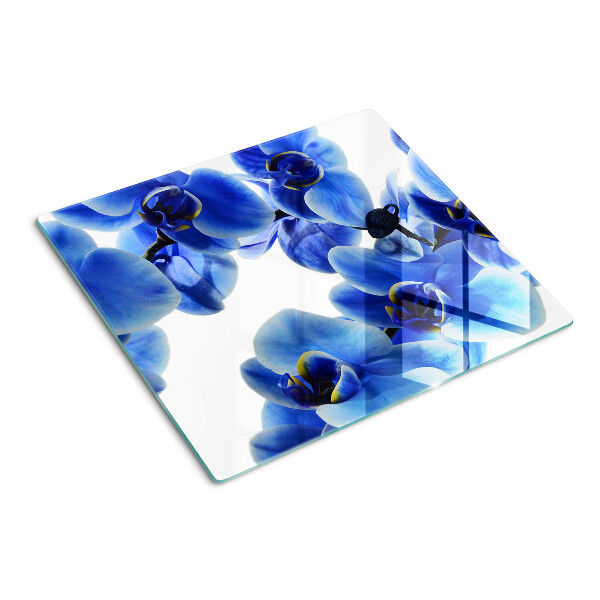 Glazen snijplanken Blauwe orchideeën
