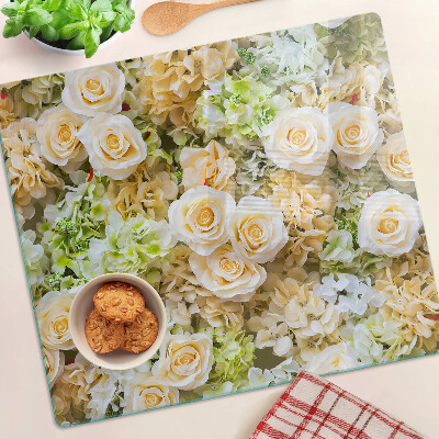 Glazen snijplanken Bloemen in pasteltinten