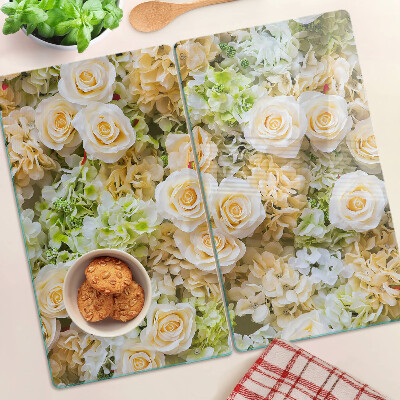 Glazen snijplanken Bloemen in pasteltinten