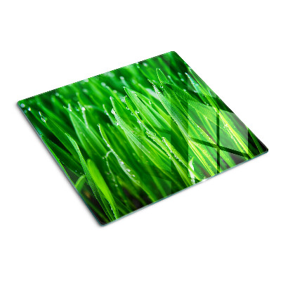 Snijplanken glas Gras met waterdruppels