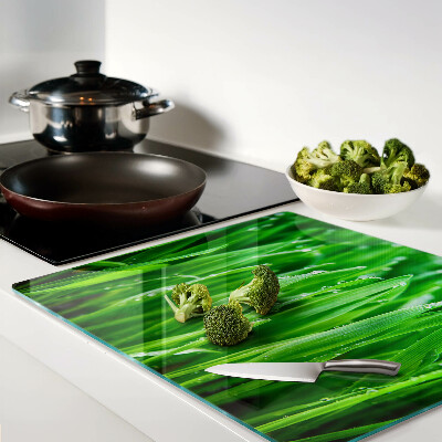 Snijplanken glas Gras met waterdruppels