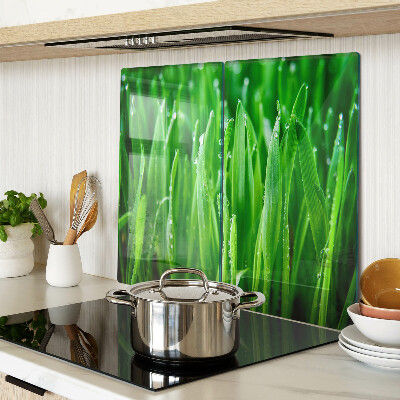 Snijplanken glas Gras met waterdruppels