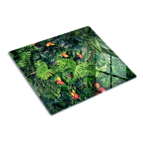 Snijplanken glas Tropische jungle met bloemen
