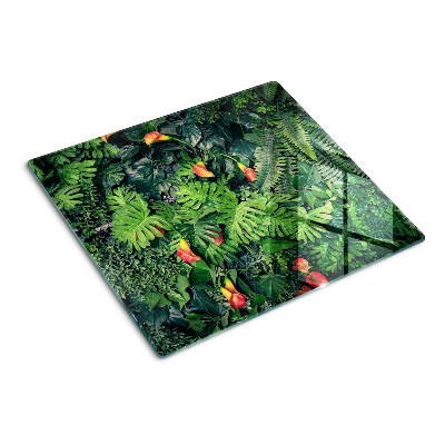 Snijplanken glas Tropische jungle met bloemen
