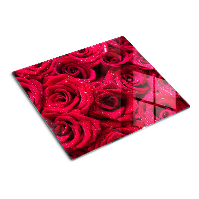 Snijplanken glas Rozen in intens roze kleur