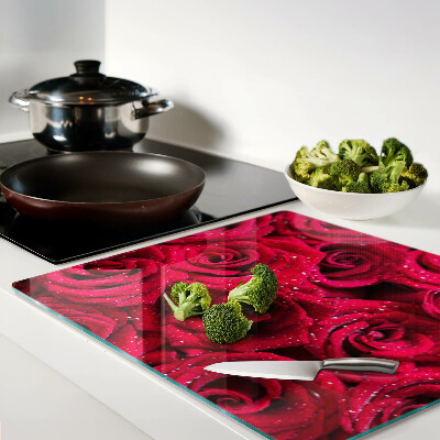 Snijplanken glas Rozen in intens roze kleur