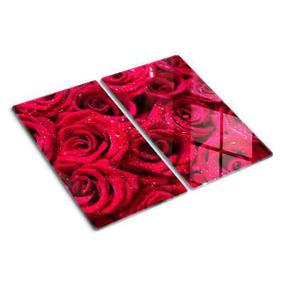 Snijplanken glas Rozen in intens roze kleur