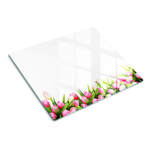 Glazen snijplanken Tulpen in pastelkleuren