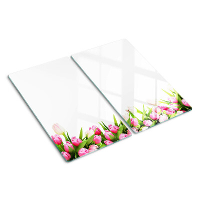 Glazen snijplanken Tulpen in pastelkleuren