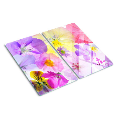 Glazen snijplanken Bloemen in pastelkleuren