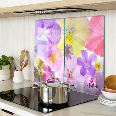 Glazen snijplanken Bloemen in pastelkleuren