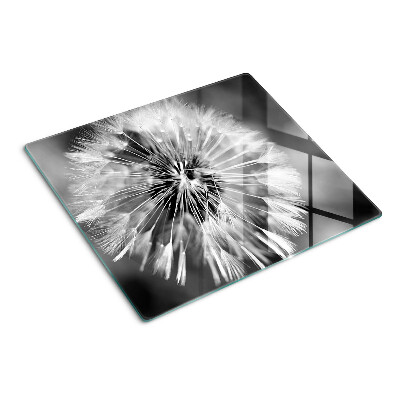 Snijplanken glas Paardenbloemen in zwart-wit