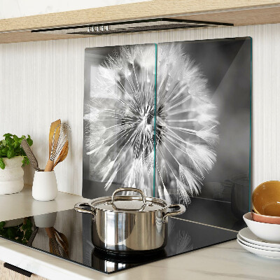 Snijplanken glas Paardenbloemen in zwart-wit