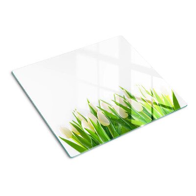 Glazen snijplanken Tulpen in het groene gras