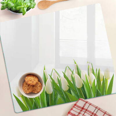 Glazen snijplanken Tulpen in het groene gras