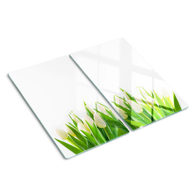 Glazen snijplanken Tulpen in het groene gras