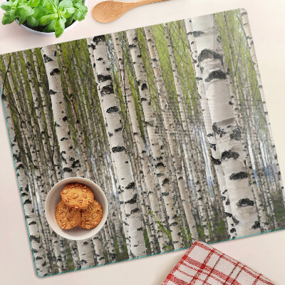 Snijplanken glas Witte berken in het bos