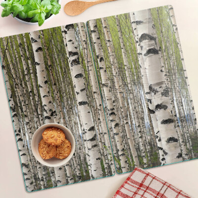 Snijplanken glas Witte berken in het bos