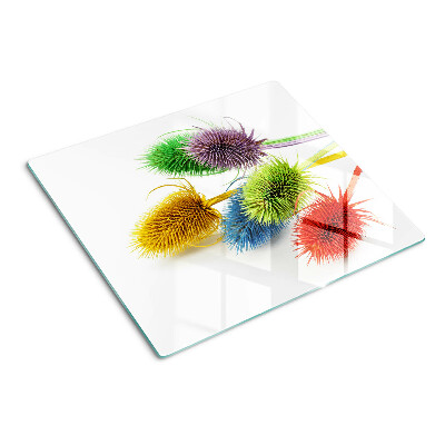 Glazen snijplanken Kleurrijke, driedimensionale bloemen