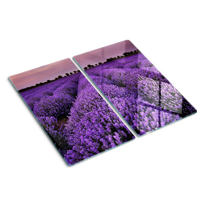 Glazen snijplanken Een lavendelveld in volle bloei