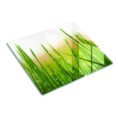 Glazen snijplanken Gras met waterdruppels