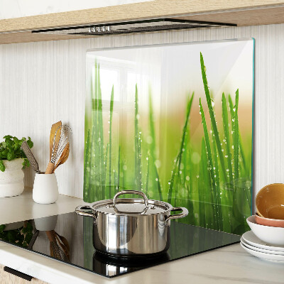 Glazen snijplanken Gras met waterdruppels
