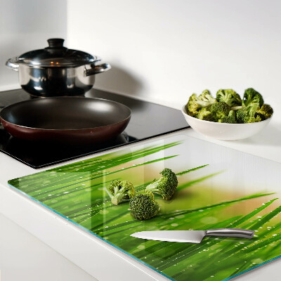 Glazen snijplanken Gras met waterdruppels