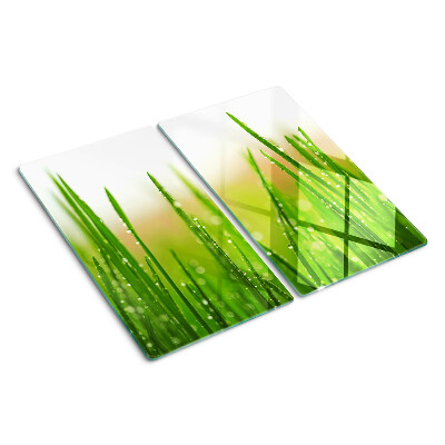 Glazen snijplanken Gras met waterdruppels