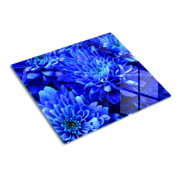 Snijplanken glas Blauwe chrysantenbloemen