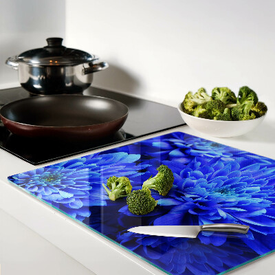 Snijplanken glas Blauwe chrysantenbloemen