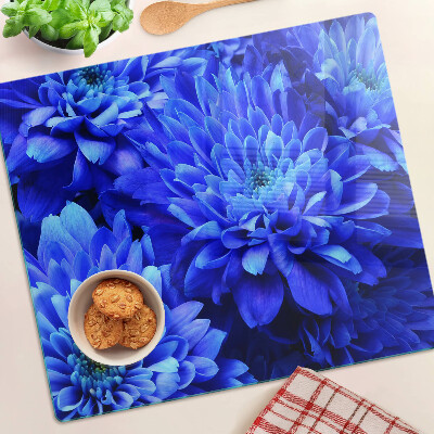 Snijplanken glas Blauwe chrysantenbloemen