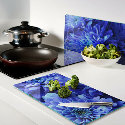 Snijplanken glas Blauwe chrysantenbloemen