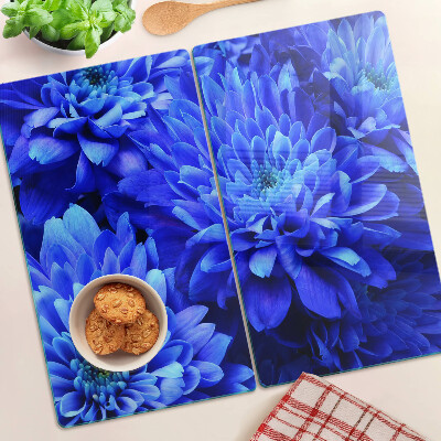 Snijplanken glas Blauwe chrysantenbloemen