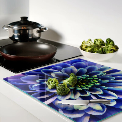 Snijplanken glas Blauwe Dahlia Bloem